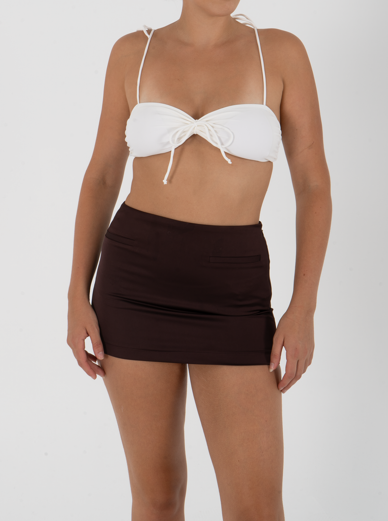 Avery Multi-tie Bikini Top - White base(White Tie)