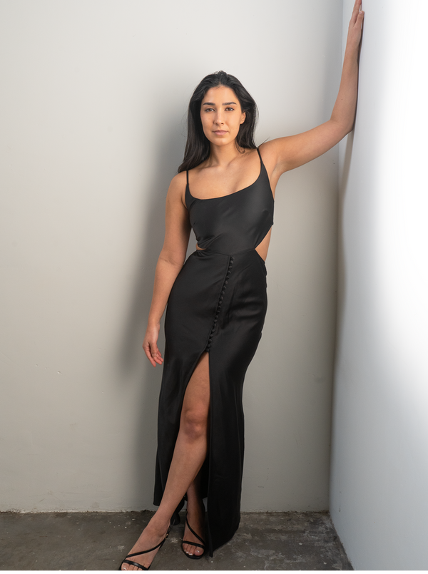 Jasmine Cut Out Maxi Dress- Black