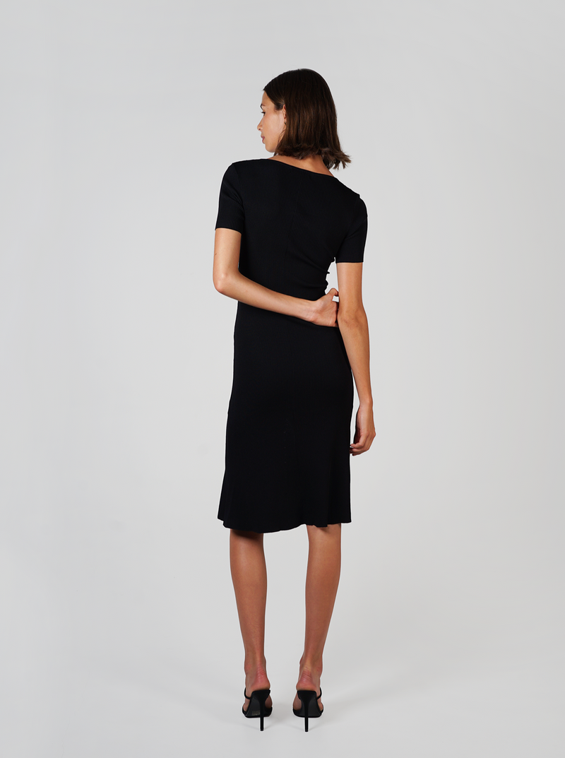 Midi Knit Dress - Black
