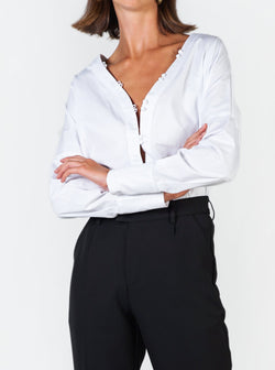 Button Cotton Shirt- White