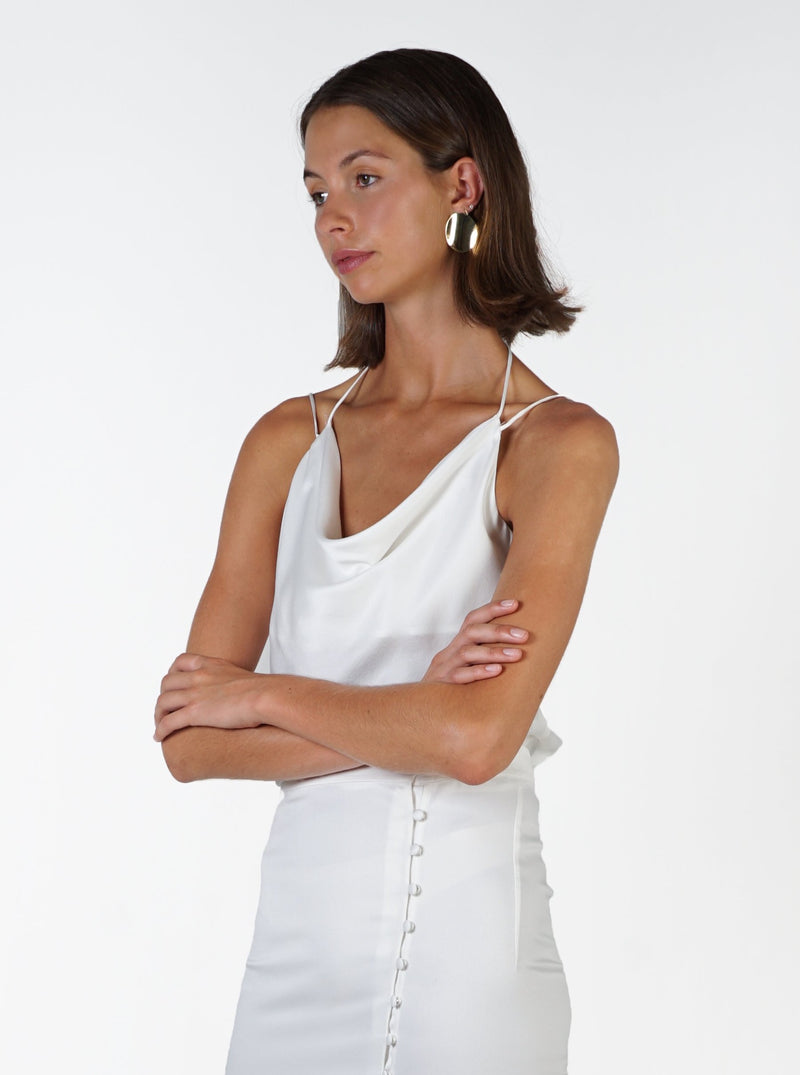 Multi-Tie Silk Camisole- White