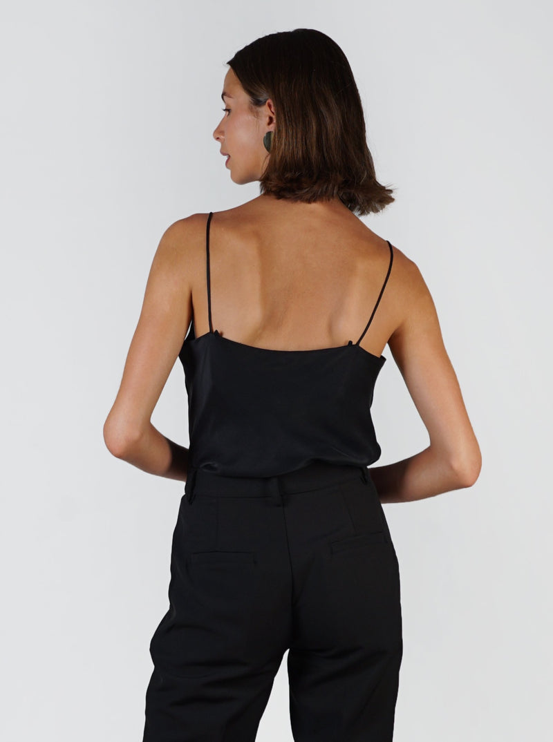 Multi-Tie Silk Camisole- Black