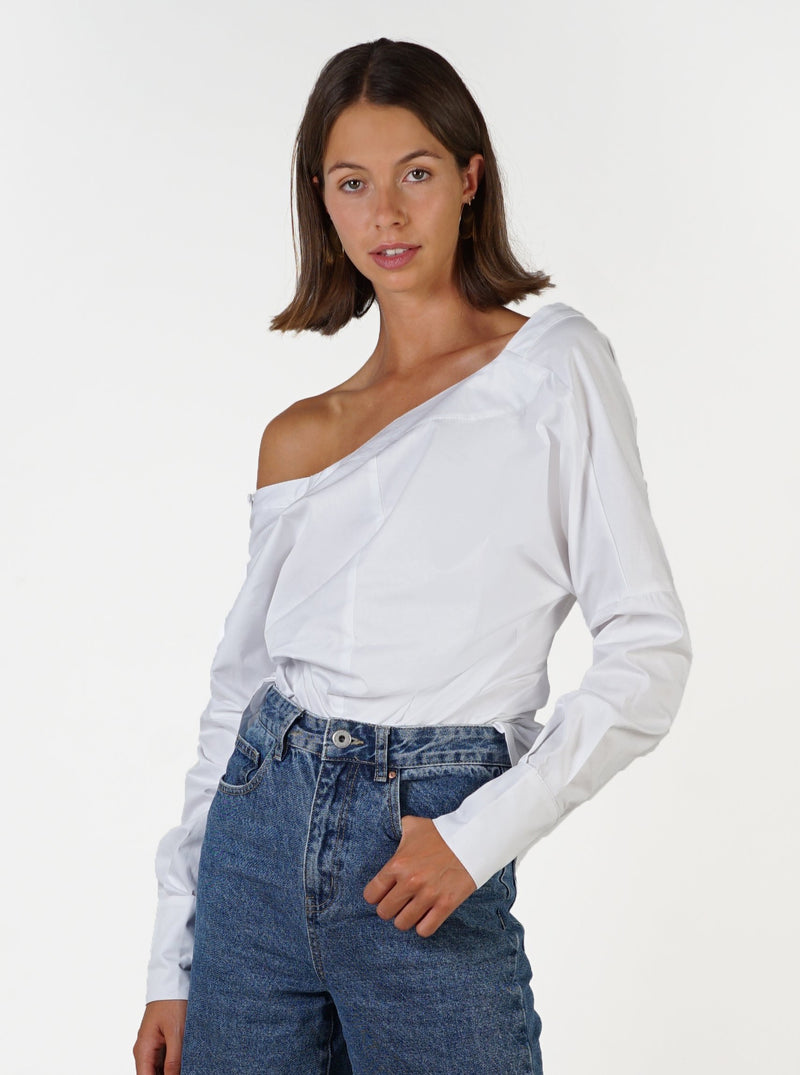Button Cotton Shirt- White