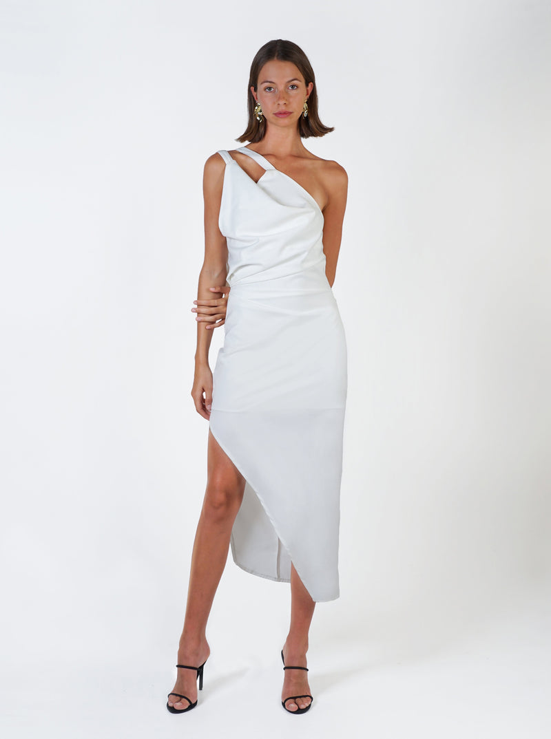 Ethereal Multi Tie Dress White Lydan The Label