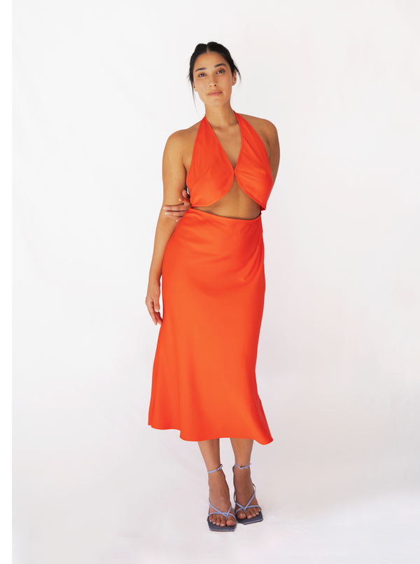 Lili Midi Dress- Flame