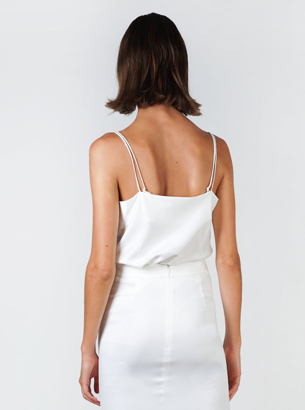 Multi-Tie Silk Camisole- White