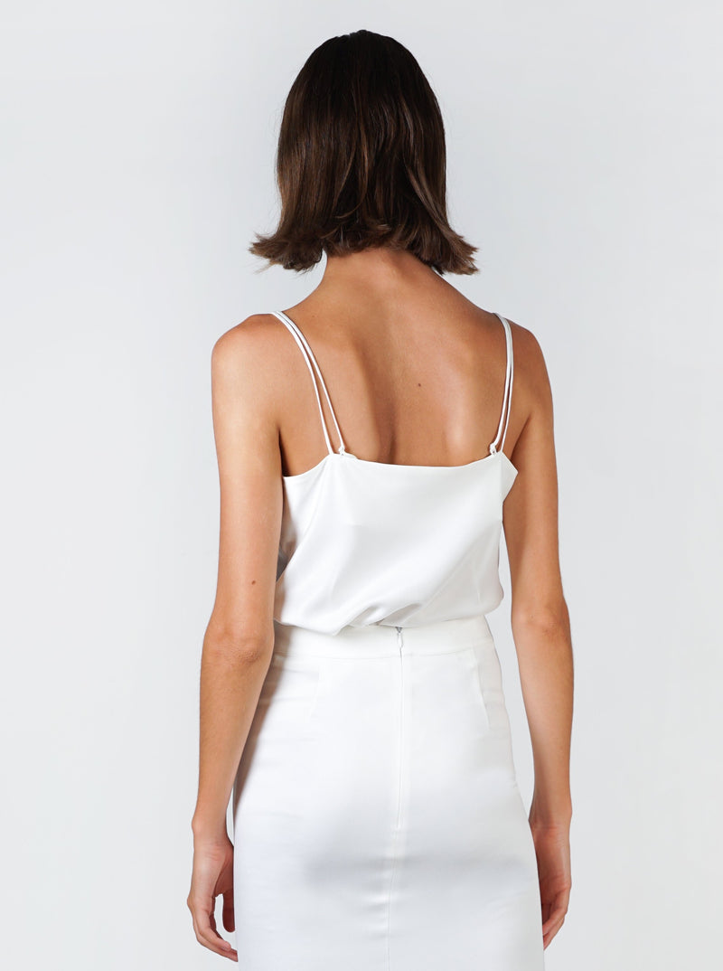 Multi-Tie Silk Camisole- White