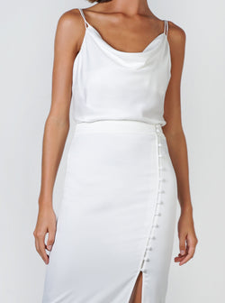 Multi-Tie Silk Camisole- White