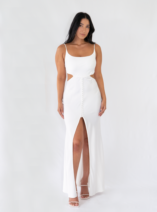 Jasmine Cut Out Maxi Dress- White