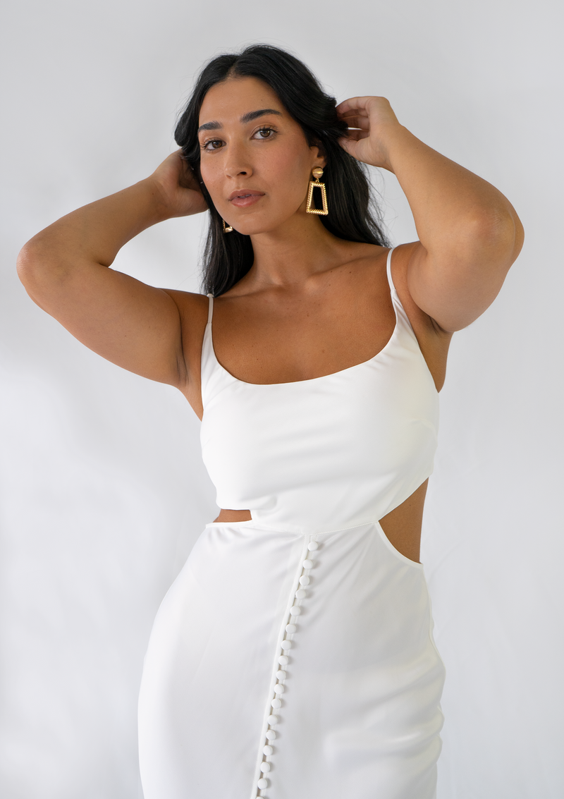 Jasmine Cut Out Maxi Dress- White