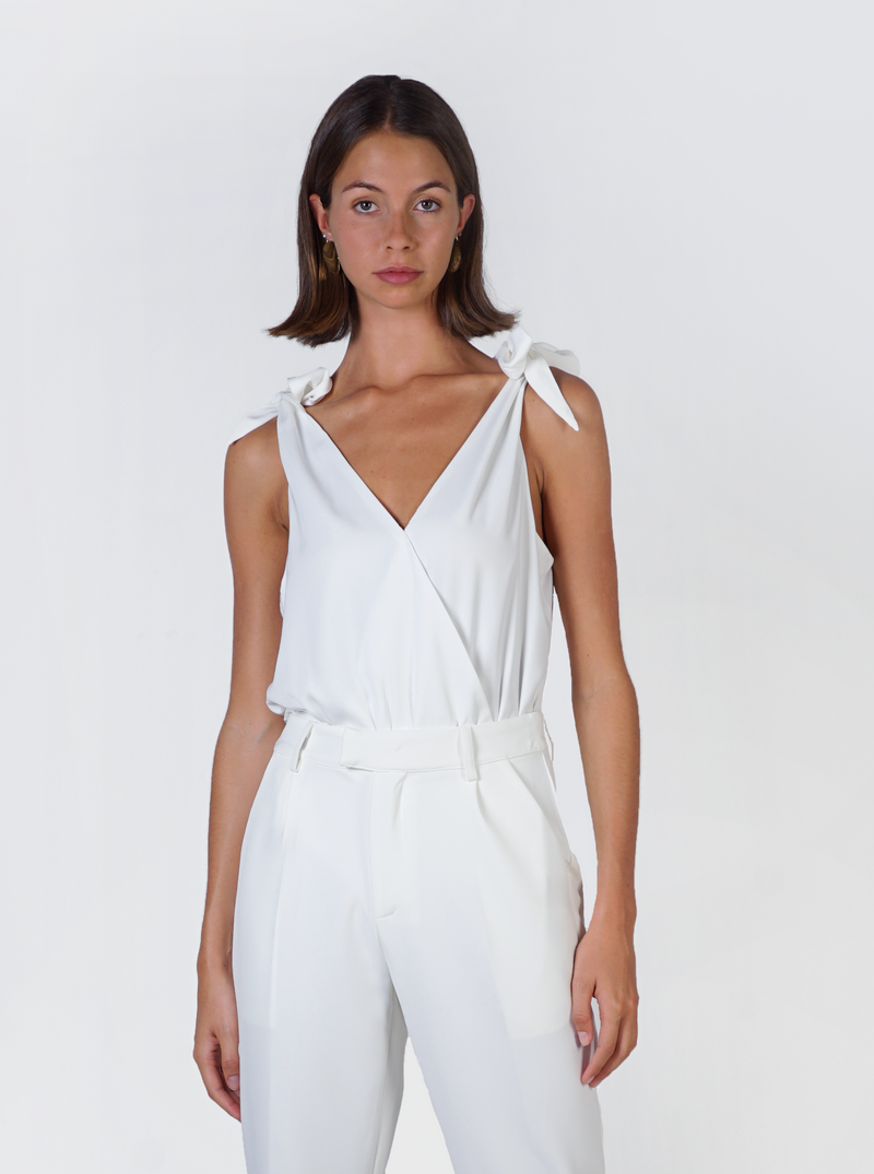 Double Knot Bodysuit- White